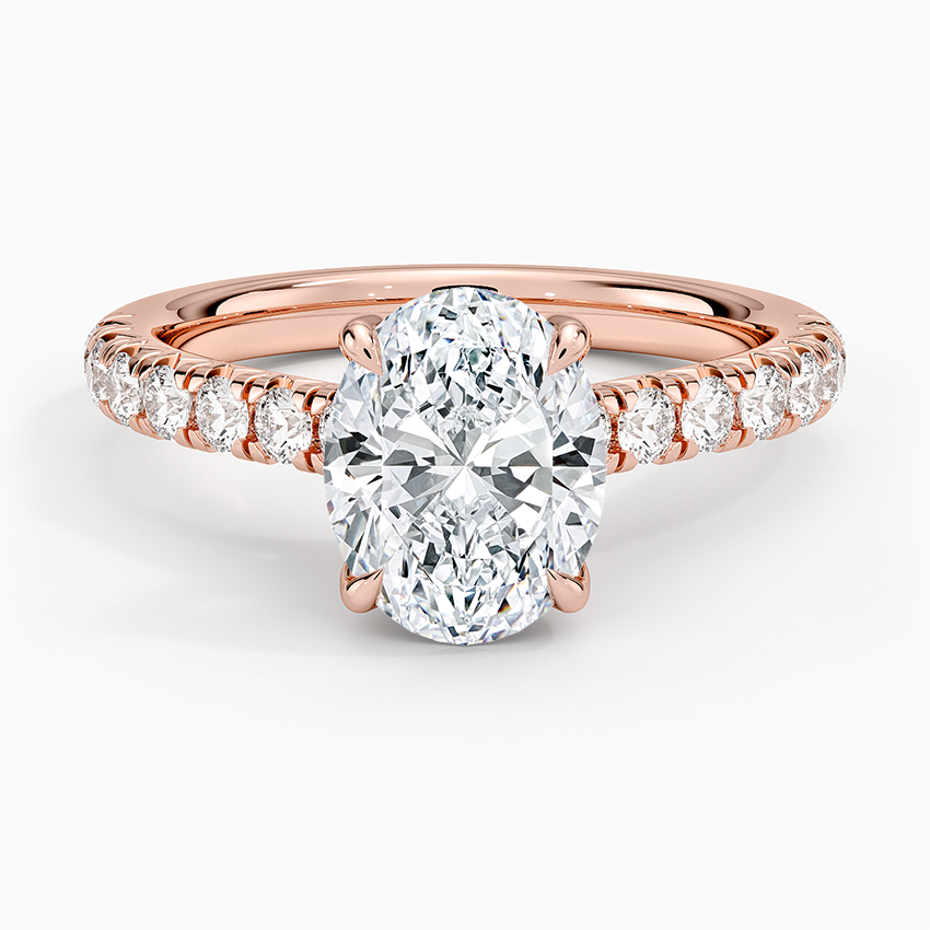 Sienna Half Coverage Diamond Ring - Oval Center Stone