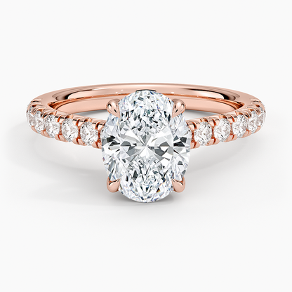 Sienna Half Coverage Diamond Ring - Oval Center Stone