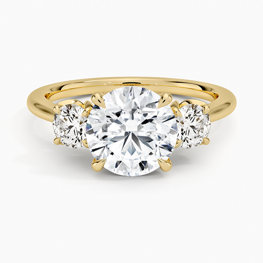 Petal Three Stone Diamond Ring (2/3 ct. tw.) - Round Cut Center Stone