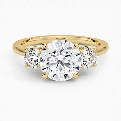 Petal Three Stone Diamond Ring (2/3 ct. tw.) - Round Cut Center Stone