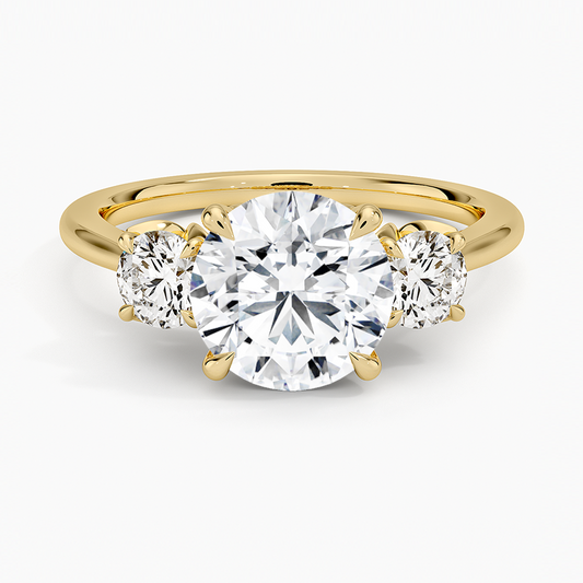 Petal Three Stone Diamond Ring (2/3 ct. tw.) - Round Cut Center Stone