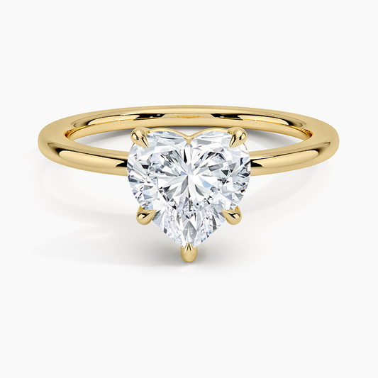Audrey Perfect Fit 1.4mm Solitaire Ring - Heart Center Stone