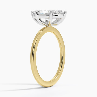 Platinum Mixed Metal Perfect Fit Solitaire Ring - Marquise Center Stone