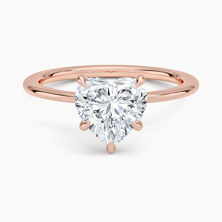 Petite Secret Halo Diamond Ring - Heart Center Stone