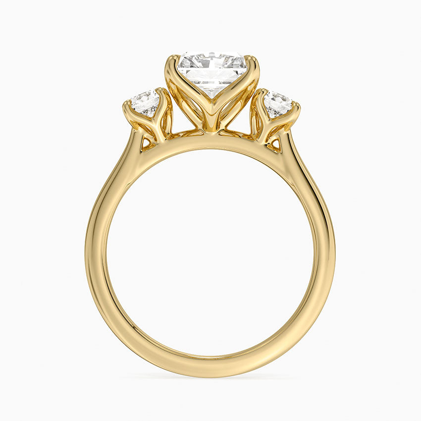 Elodie Perfect Fit Three Stone Diamond Ring (1/2 ct. tw.) - Radiant Cut Center Stone