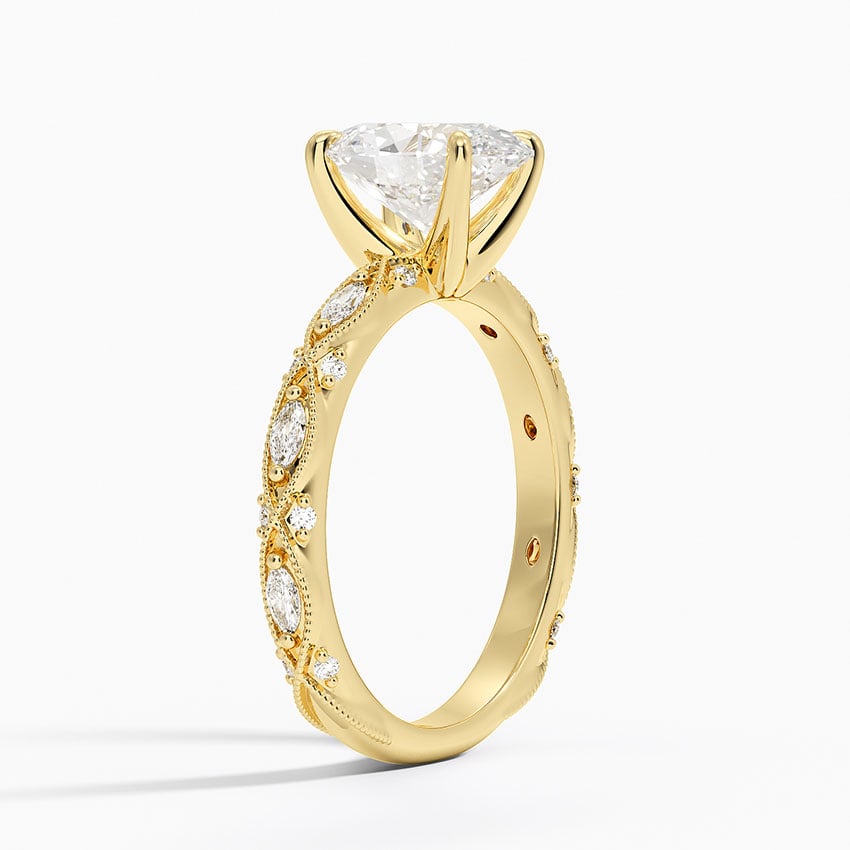 Celestia Milgrain Diamond Ring (1/4 ct. tw.) - Oval Center Stone