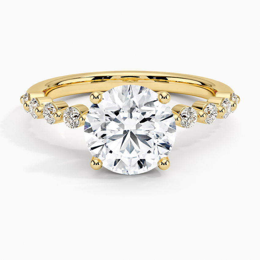 Marseille Half Coverage Diamond Ring (1/4 ct. tw.) - Round Cut Center Stone