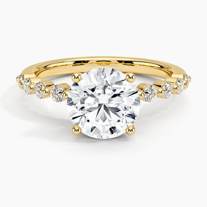 Marseille Half Coverage Diamond Ring (1/4 ct. tw.) - Round Cut Center Stone