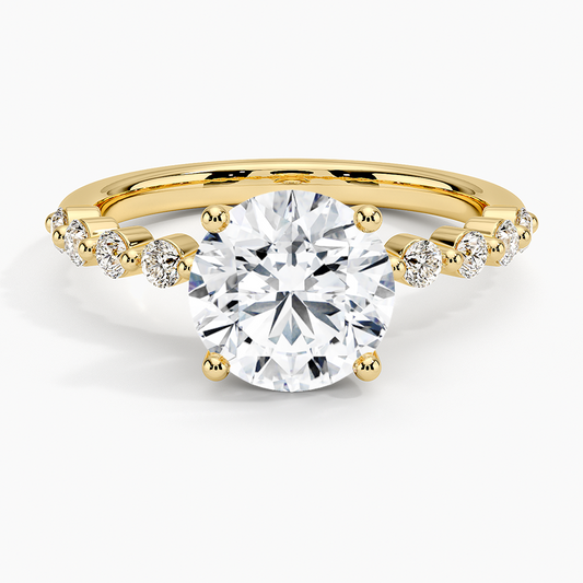 Marseille Half Coverage Diamond Ring (1/4 ct. tw.) - Round Cut Center Stone