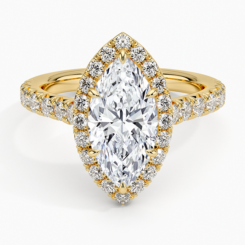 Sienna Halo Half Coverage Diamond Ring (2/3 ct. tw.) - Marquise Center Stone