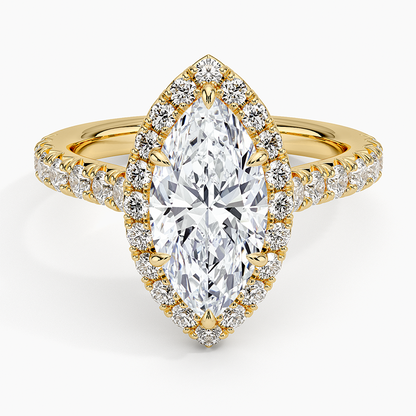Sienna Halo Half Coverage Diamond Ring (2/3 ct. tw.) - Marquise Center Stone
