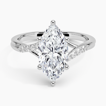 Chamise Hidden Halo Diamond Ring - Marquise Center Stone