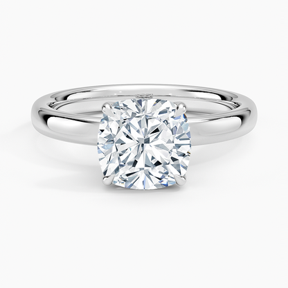 Elodie 2.5mm Solitaire Ring - Cushion Cut Center Stone