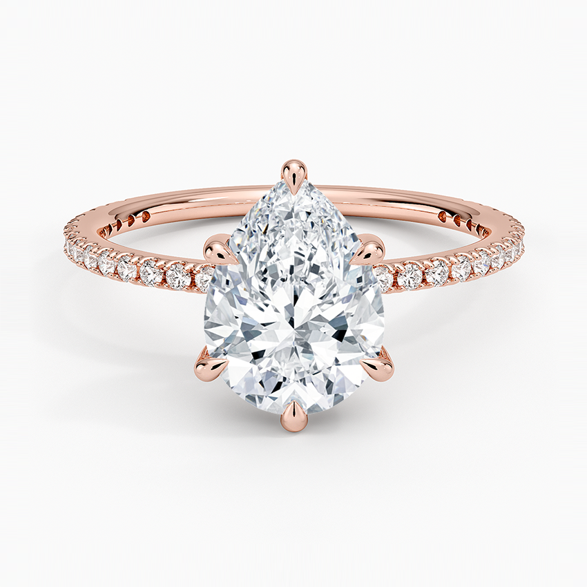 Perfect Fit Three-Quarter Diamond Ring (1/4 ct. tw.) - Pear Center Stone