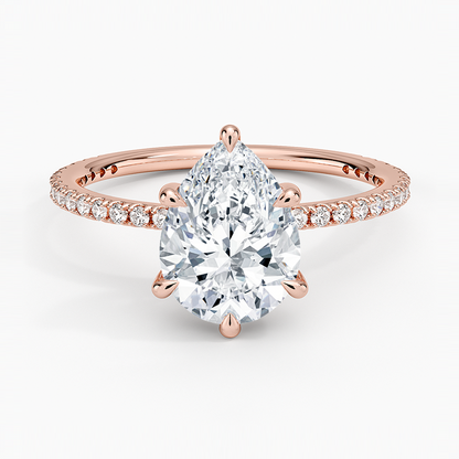 Perfect Fit Three-Quarter Diamond Ring (1/4 ct. tw.) - Pear Center Stone