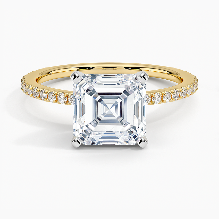 Ballad Three-Quarter Coverage Diamond Ring (1/4 ct. tw.) - Asscher Cut Center Stone