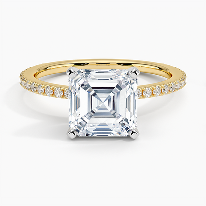 Ballad Three-Quarter Coverage Diamond Ring (1/4 ct. tw.) - Asscher Cut Center Stone