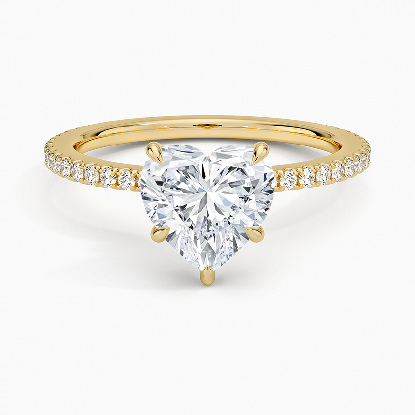 Demi Three-Quarter Coverage Diamond Ring (1/3 ct. tw.) - Heart Center Stone