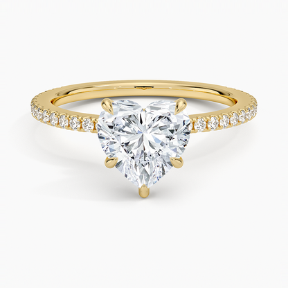 Demi Three-Quarter Coverage Diamond Ring (1/3 ct. tw.) - Heart Center Stone