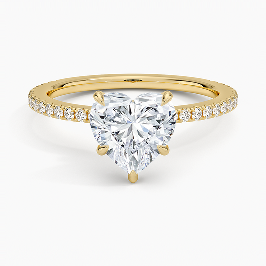 Demi Three-Quarter Coverage Diamond Ring (1/3 ct. tw.) - Heart Center Stone