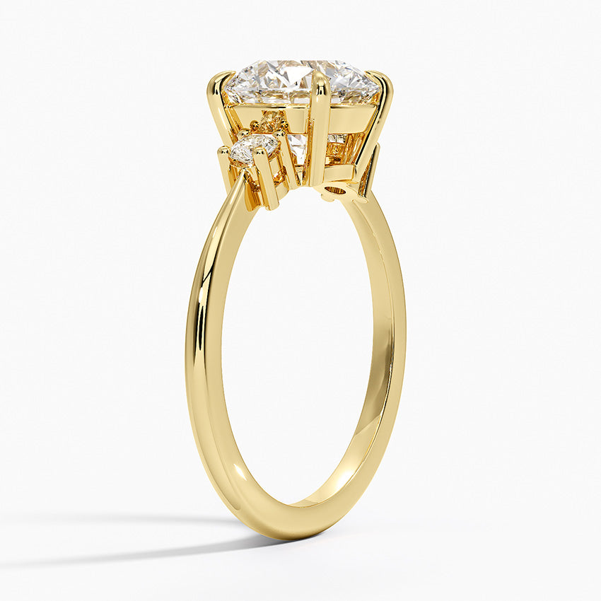 Petite Selene Three Stone Diamond Ring (1/10 ct. tw.) - Round Center Stone
