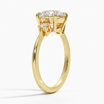 Petite Selene Three Stone Diamond Ring (1/10 ct. tw.) - Round Center Stone