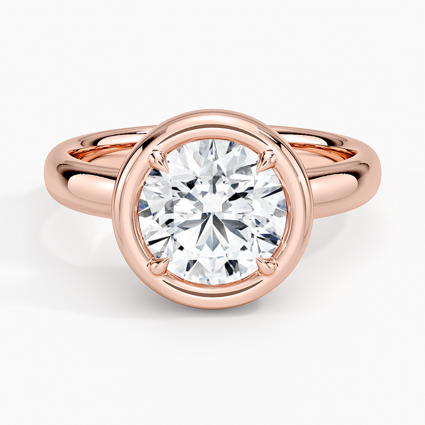 Andrea Bezel Prong Ring - Round Center Stone