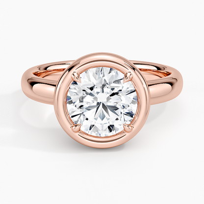Andrea Bezel Prong Ring - Round Center Stone