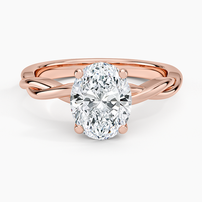 Twisted Vine Solitaire Ring - Oval Center Stone