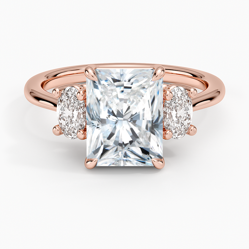 Oval-Cut Three Stone Diamond Ring (1/2 ct. tw.) - Radiant Cut Center Stone