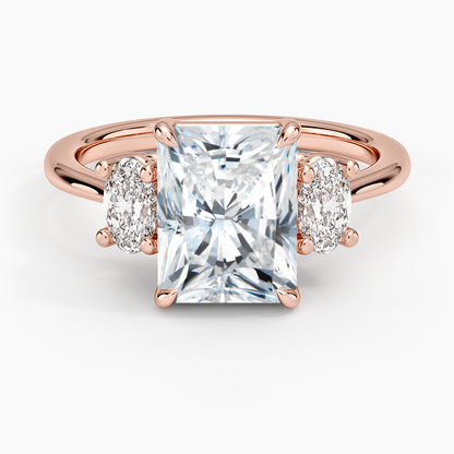 Oval-Cut Three Stone Diamond Ring (1/2 ct. tw.) - Radiant Cut Center Stone