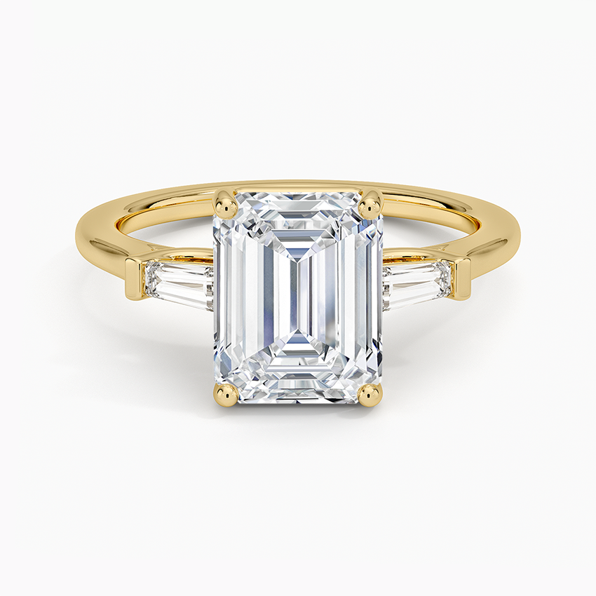 Symphony Perfect Fit Tapered Baguette Diamond Ring - Emerald Cut Center Stone