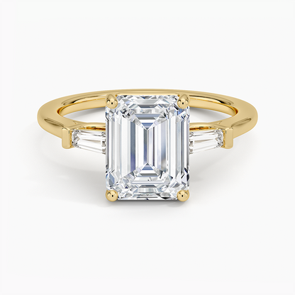 Symphony Perfect Fit Tapered Baguette Diamond Ring - Emerald Cut Center Stone