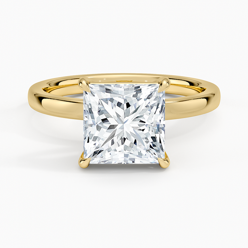 Fairmined Perfect Fit Solitaire 2mm Ring - Princess Cut Center Stone