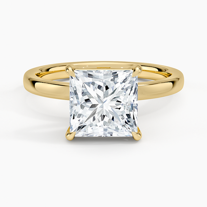Fairmined Perfect Fit Solitaire 2mm Ring - Princess Cut Center Stone