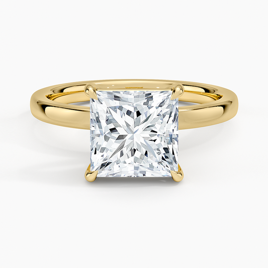 Fairmined Perfect Fit Solitaire 2mm Ring - Princess Cut Center Stone