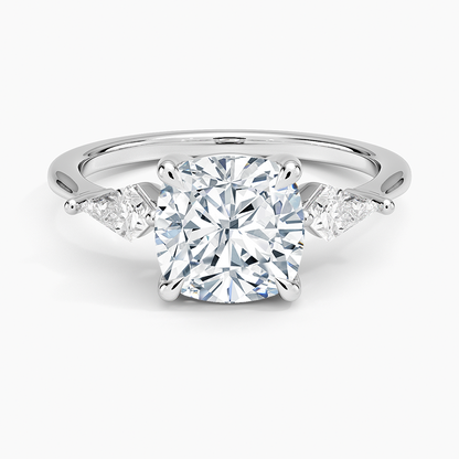Luxe Cometa Three Stone Diamond Ring (1/3 ct. tw.) - Cushion Cut Center Stone