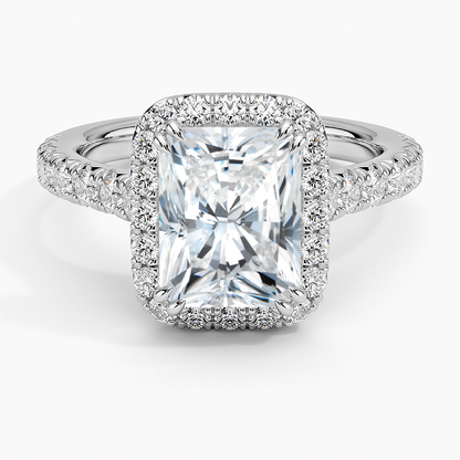 Sienna Halo Half Coverage Diamond Ring (2/3 ct. tw.) - Radiant Cut Center Stone