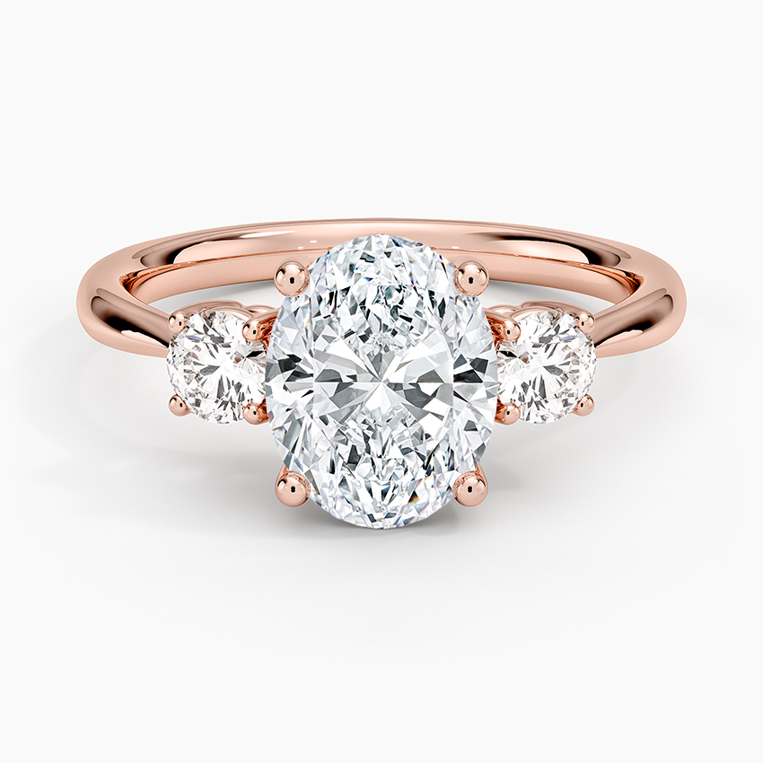 Selene Three Stone Diamond Ring (1/3 ct. tw.) - Oval Center Stone