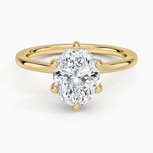Sydney Perfect Fit Hidden Halo Six-Prong Diamond Ring - Oval Center Stone