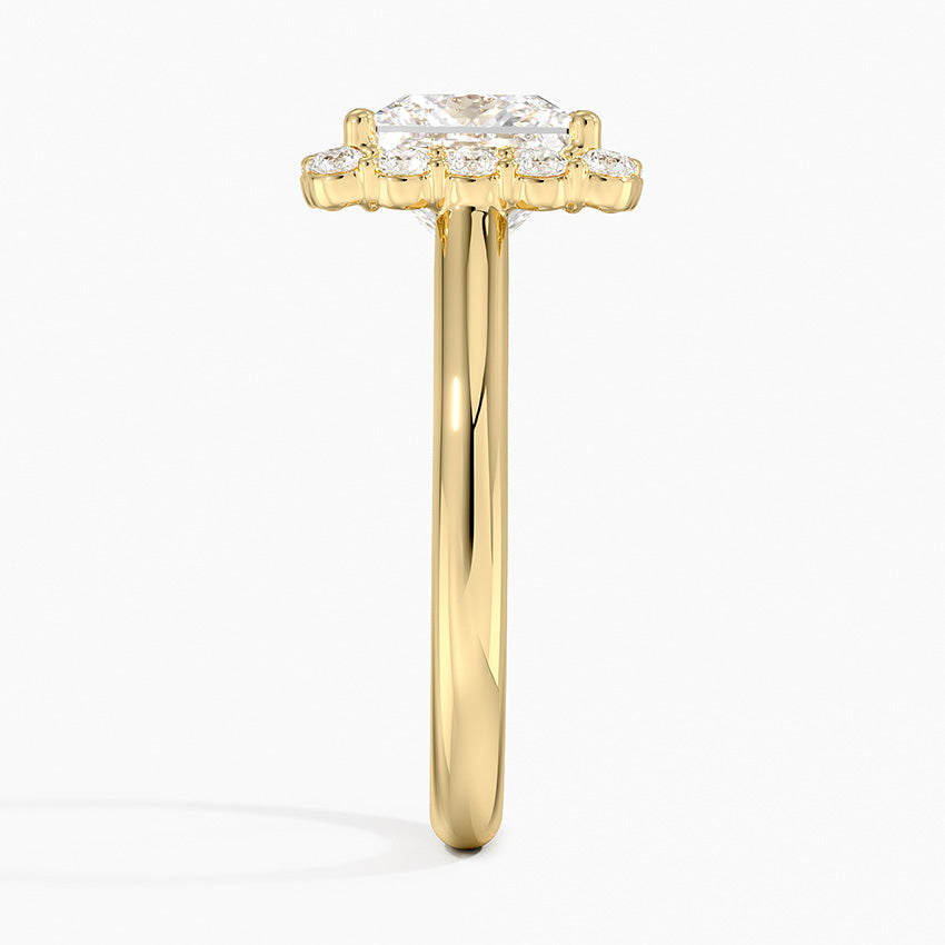 Lotus Flower Halo Diamond Ring (1/4 ct. tw.) - Princess Cut Center Stone
