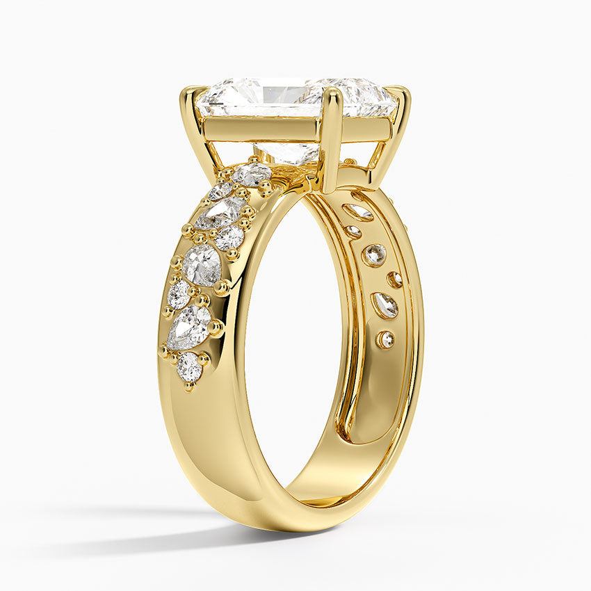 Mosaic Olivetta Three-Quarter Coverage Diamond Ring (1/2 ct. tw.) - Radiant Cut Center Stone