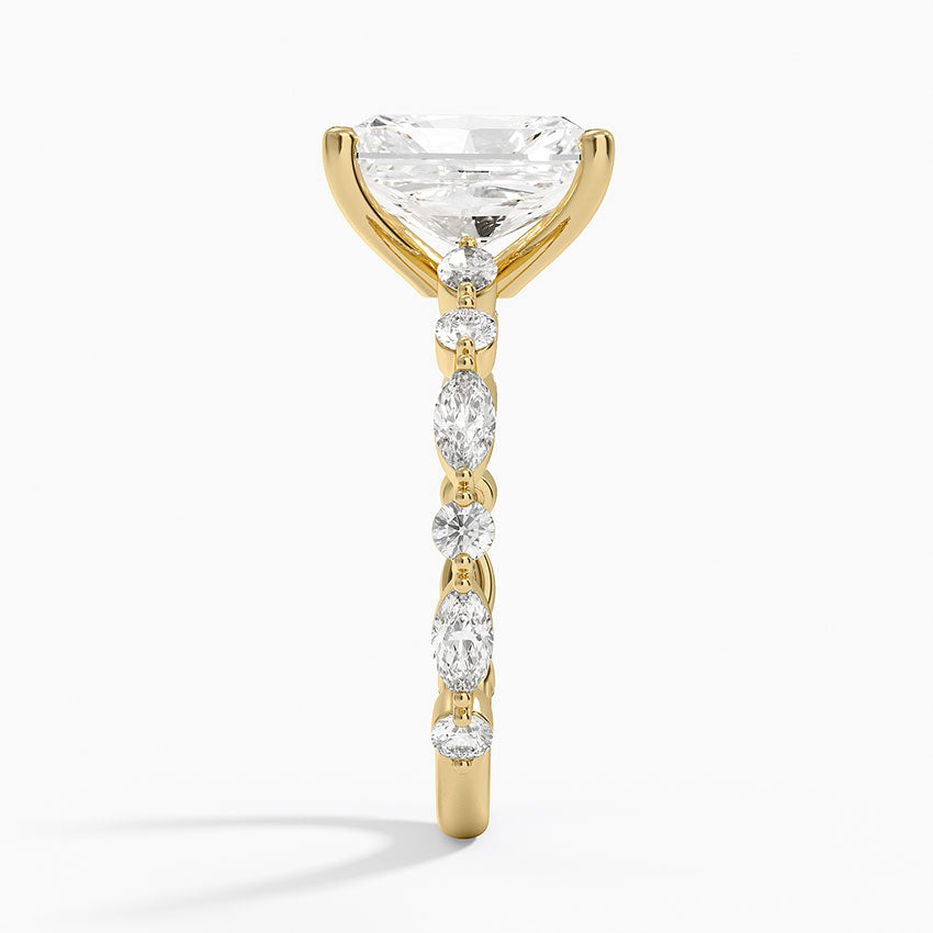 Versailles Three-Quarter Coverage Diamond Ring (1/2 ct. tw.) - Radiant Cut Center Stone