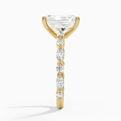 Versailles Three-Quarter Coverage Diamond Ring (1/2 ct. tw.) - Radiant Cut Center Stone