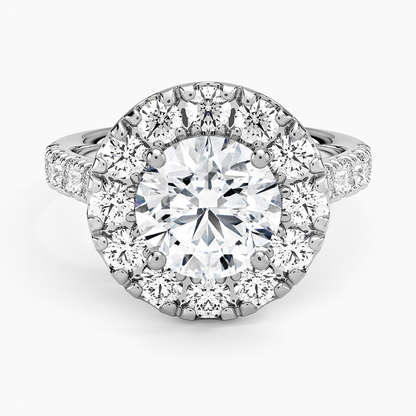 Adele Halo Diamond Ring - Round Center Stone