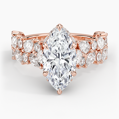 Olivetta Double Row Diamond Ring (2 1/2 ct. tw.) - Marquise Center Stone