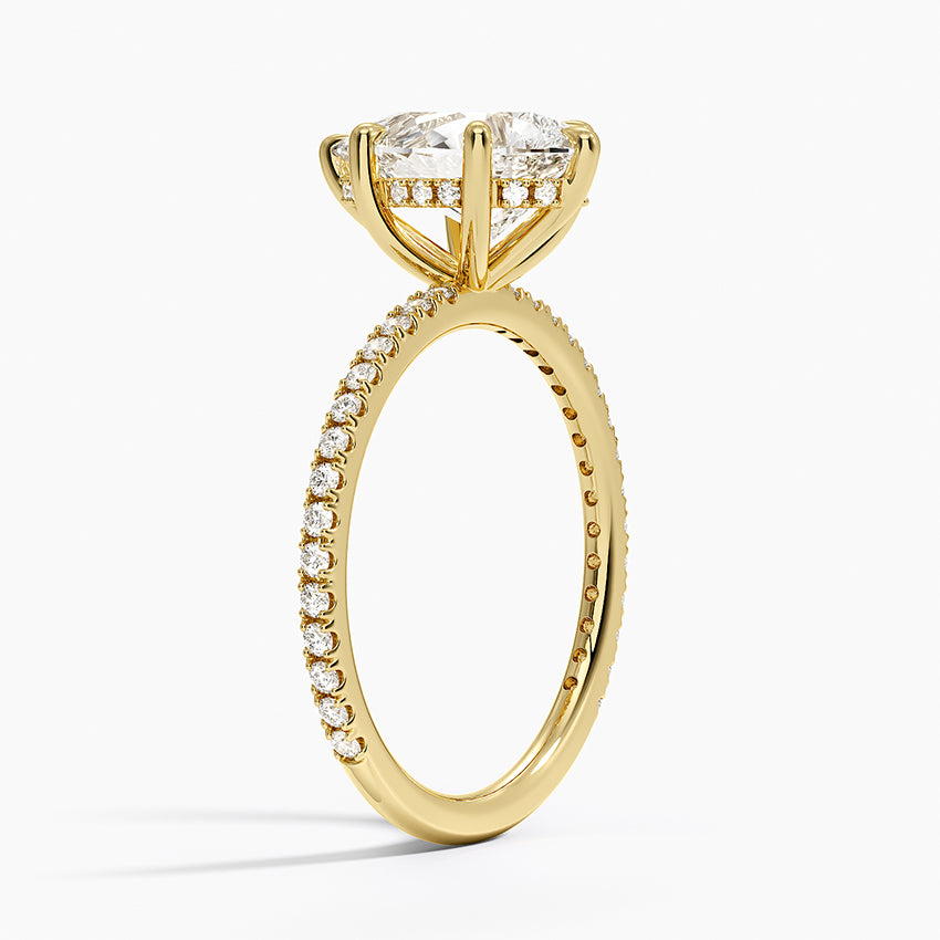 Perfect Fit Three-Quarter Diamond Ring (1/4 ct. tw.) - Pear Center Stone