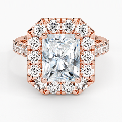 Adele Halo Diamond Ring - Radiant Cut Center Stone