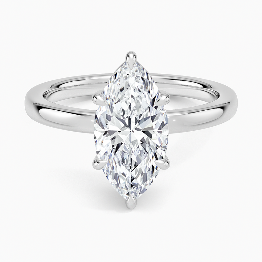 Dara Low-Profile Solitaire Ring - Marquise Center Stone