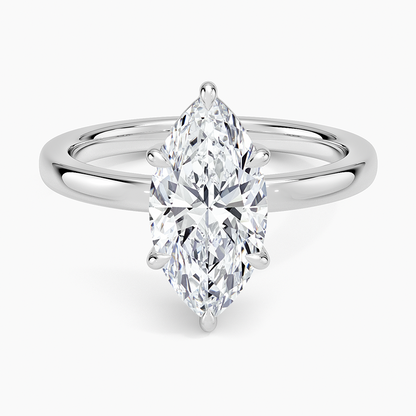 Dara Low-Profile Solitaire Ring - Marquise Center Stone